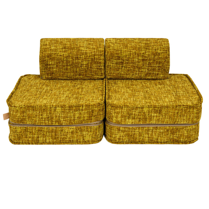 MeowBaby Tangle Pocket Kids Sofa - Basic - Honey Mustard