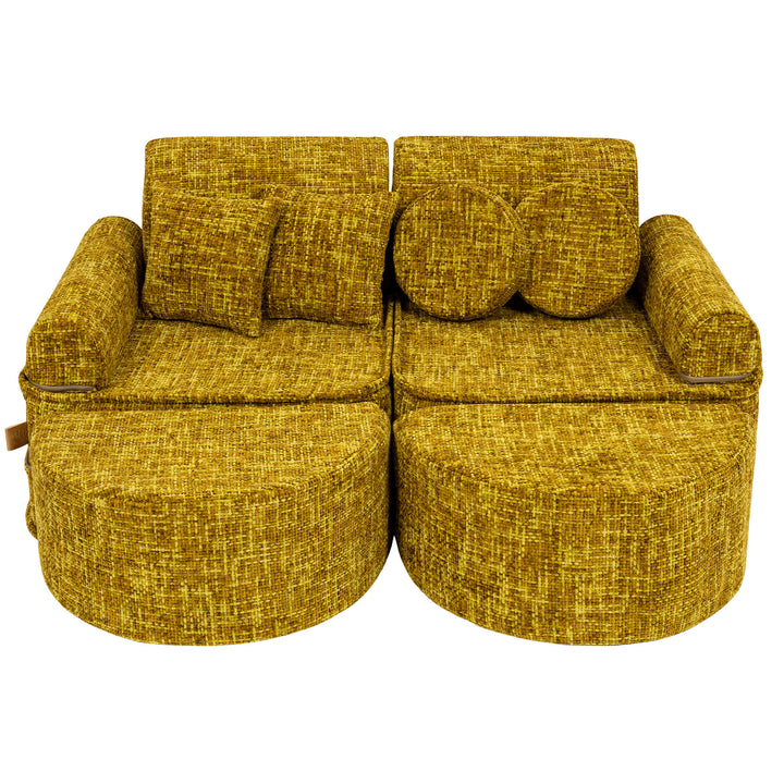 MeowBaby Tangle Pocket Kids Sofa - Max - Honey Mustard