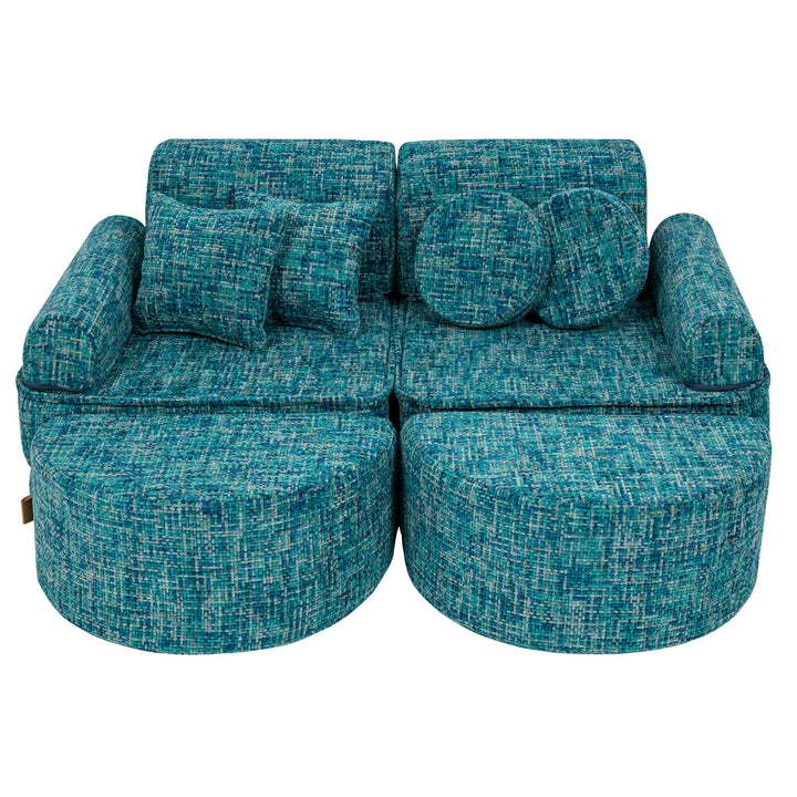 MeowBaby Tangle Pocket Kids Sofa - Max - Lagoon Blue