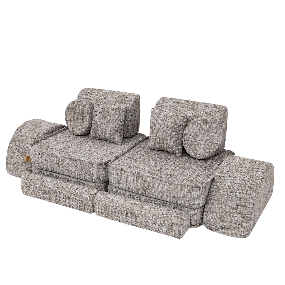 MeowBaby Tangle Pocket Kids Sofa - Max - Moon Grey