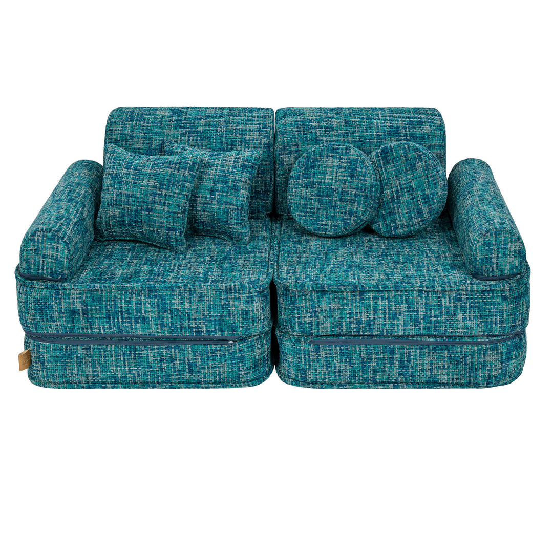 MeowBaby Tangle Pocket Kids Sofa - Plus - Lagoon Blue