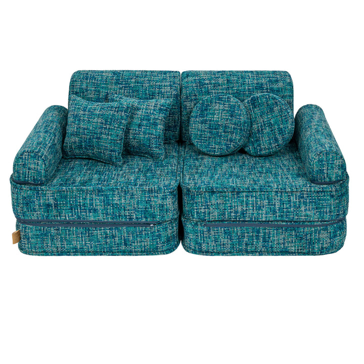 MeowBaby Tangle Pocket Kids Sofa - Plus - Lagoon Blue