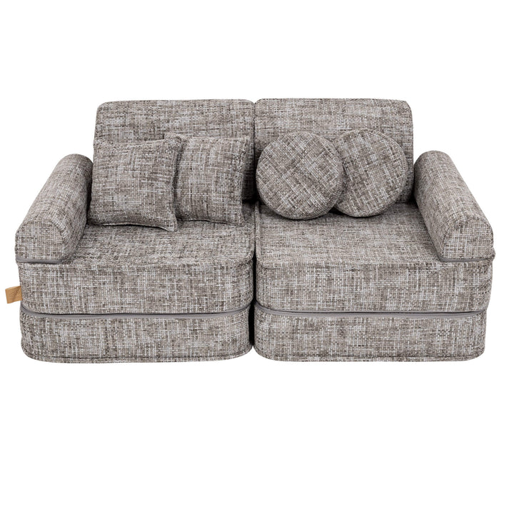 MeowBaby Tangle Pocket Kids Sofa - Plus - Moon Grey