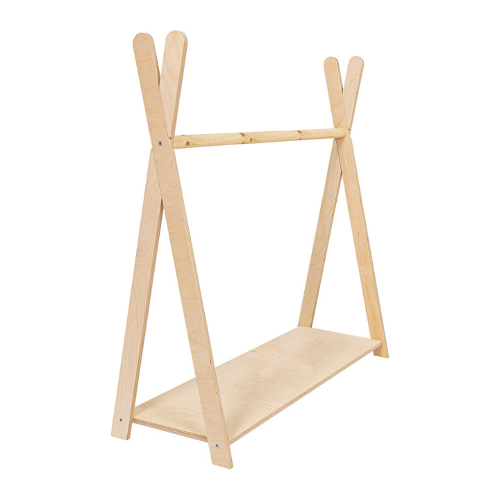 MeowBaby Tipi Hanger tent-shaped wooden coat stand, Large size in Natural wood