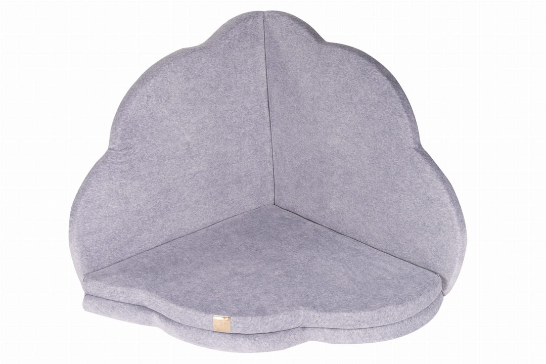 MeowBaby Velvet Cloud Playmat - Light Grey Mini Bee Play Mats