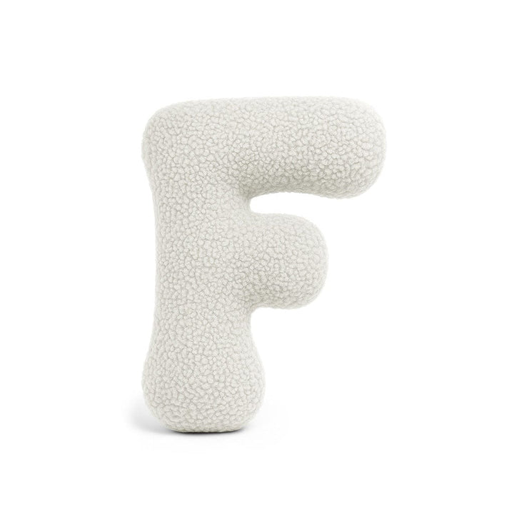 MeowBaby White Teddy Letter Cushion - Letter F