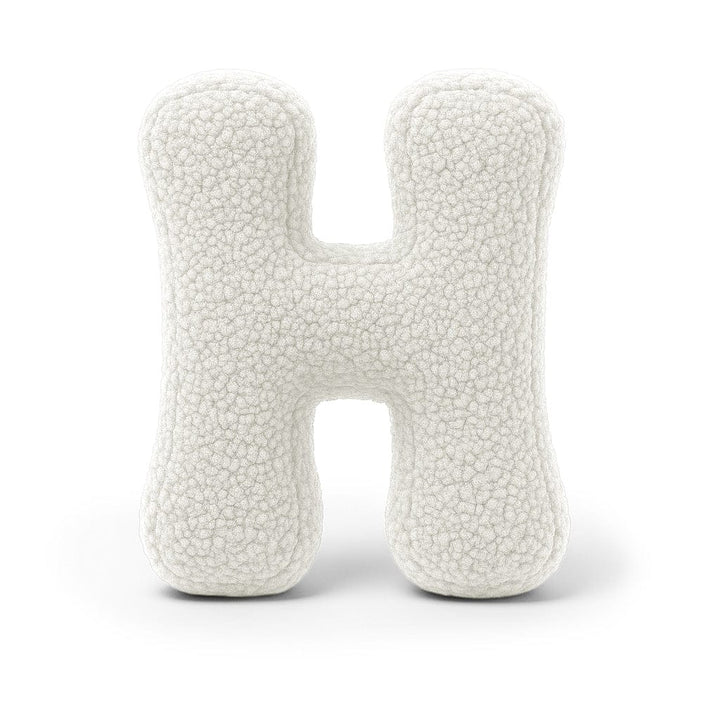 MeowBaby White Teddy Letter Cushion - Letter H