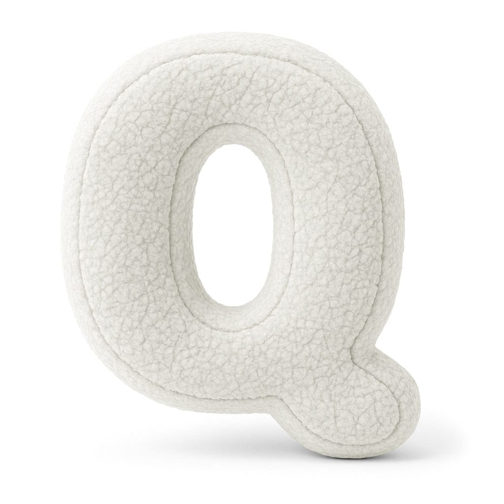 MeowBaby White Teddy Letter Cushion - Letter Q