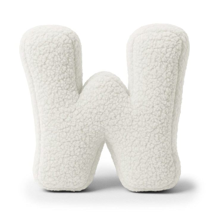 MeowBaby White Teddy Letter Cushion - Letter W