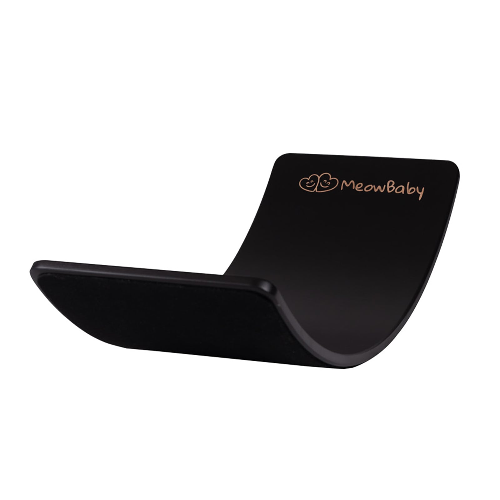 MeowBaby Wooden Balance Board 80x30cm in Black with Black felt grip surface