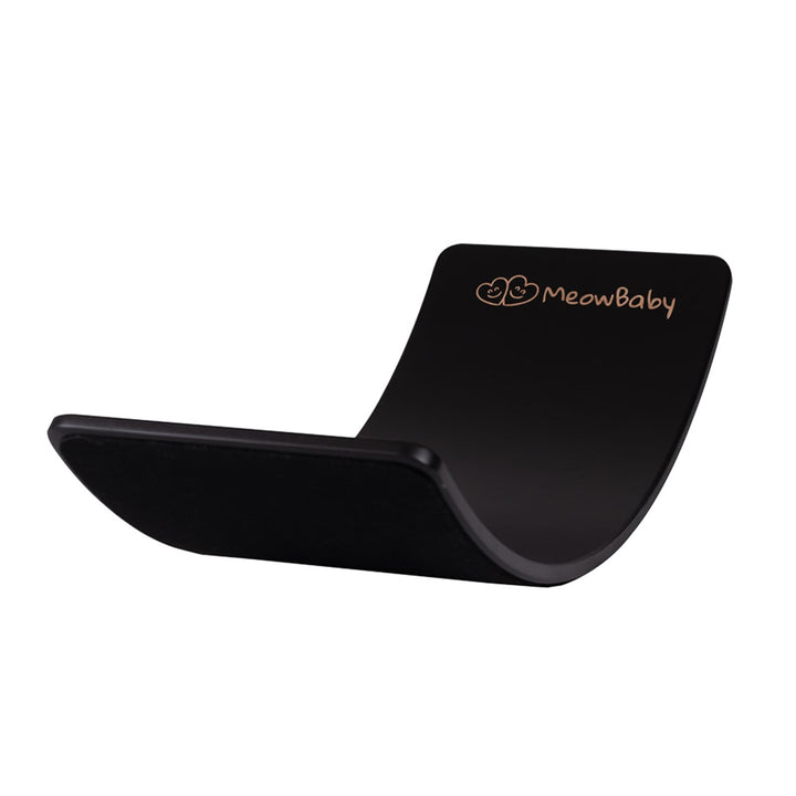 MeowBaby Wooden Balance Board 80x30cm in Black with Black felt grip surface