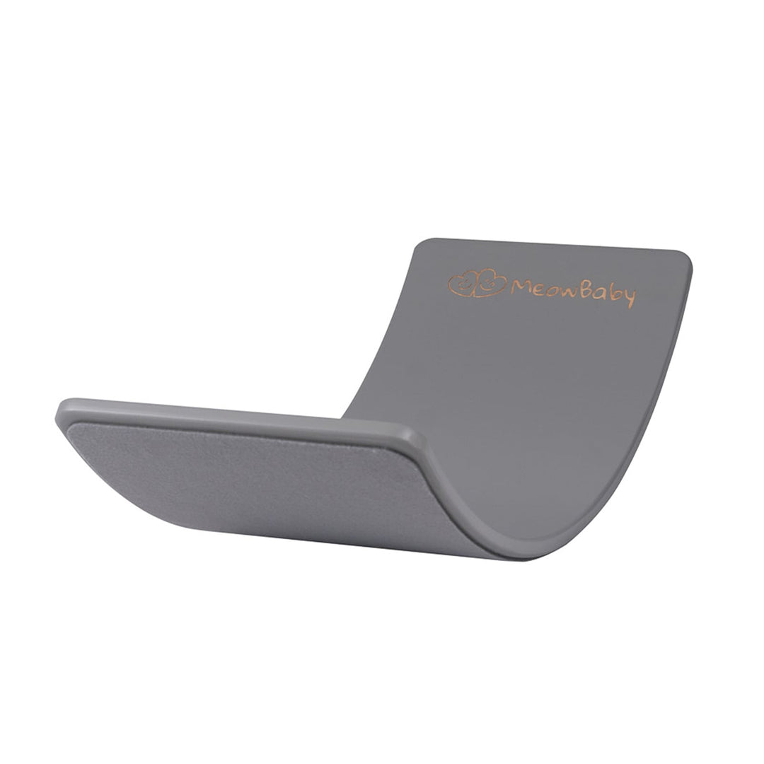 MeowBaby Wooden Balance Board 80x30cm in Grey with Grey felt grip surface