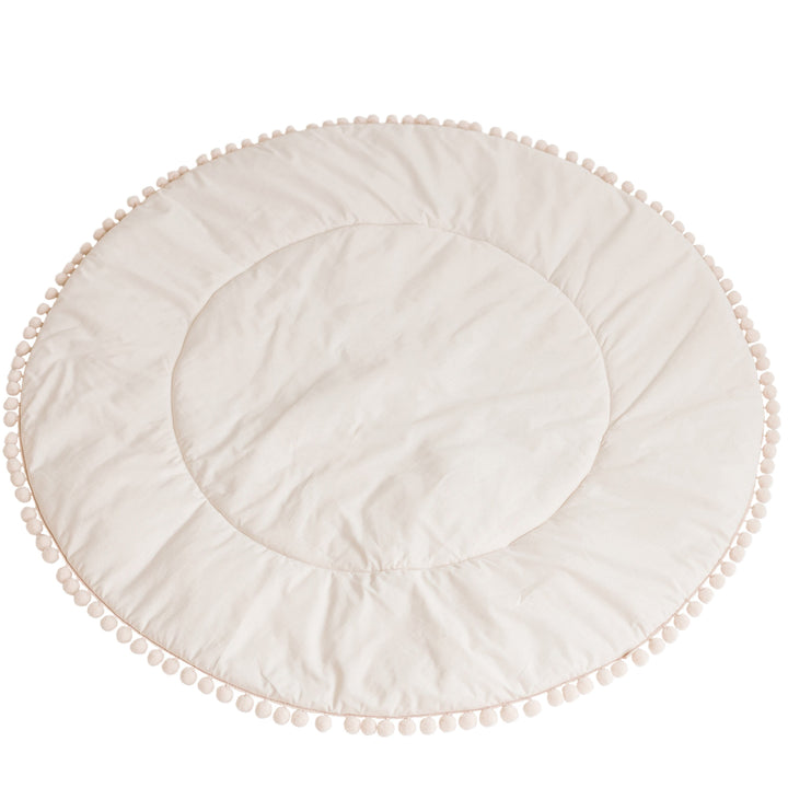 MINICAMP Kids Playmat with Pompom Border in Ecru Nestoro Playmats