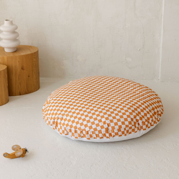 MINICAMP checkered floor cushion, texture detail
