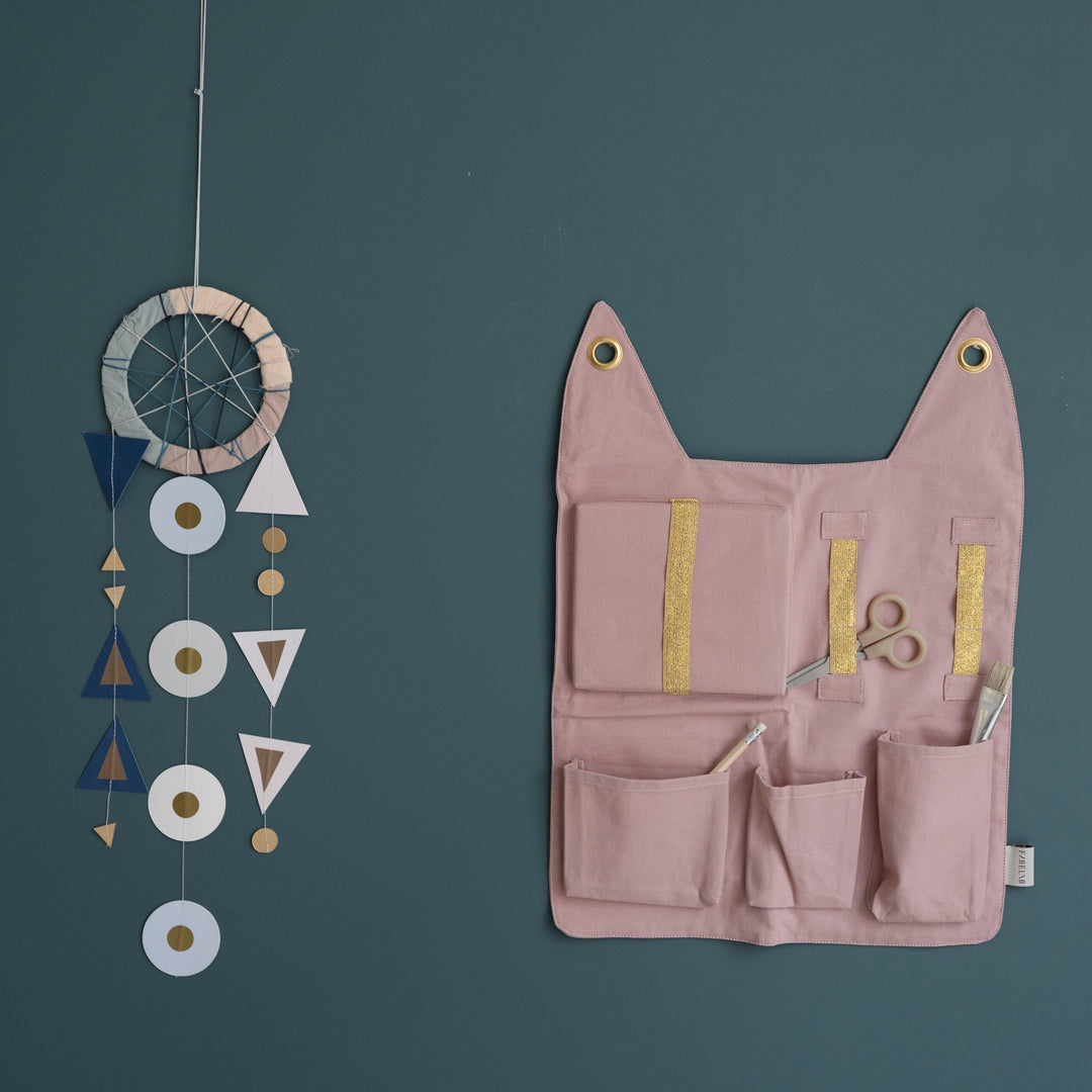 Nursery Wall Storage Mauve Bunny Wall Pocket Sorting & Stacking Toys Fabelab 