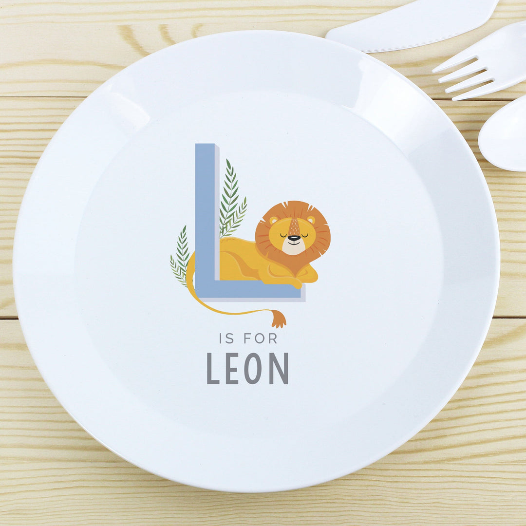 Personalised Animal Alphabet Plastic Plate Plates Mini Bee 