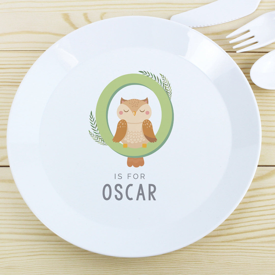 Personalised Animal Alphabet Plastic Plate Plates Mini Bee 