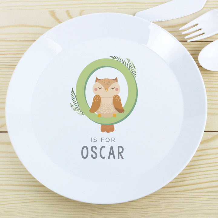 Personalised Animal Alphabet Plastic Plate Plates Mini Bee 