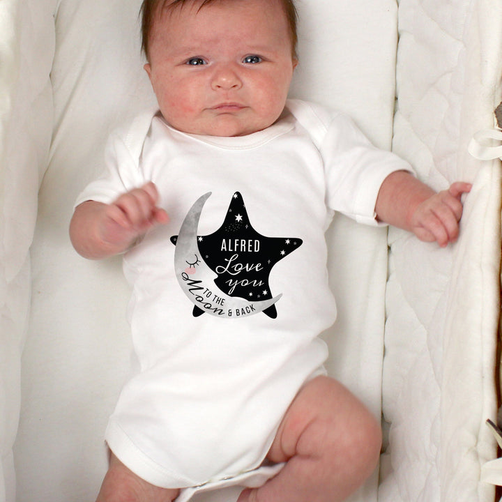 Personalised Baby To The Moon & Back Vest Baby One-Pieces Mini Bee 