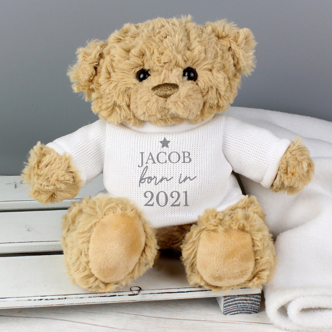 Personalised Born In Teddy Bear Baby Activity Toys Mini Bee 