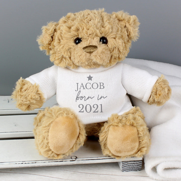 Personalised Born In Teddy Bear Baby Activity Toys Mini Bee 