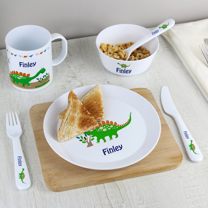 Personalised Dinosaur Plastic Plate Plates Mini Bee 