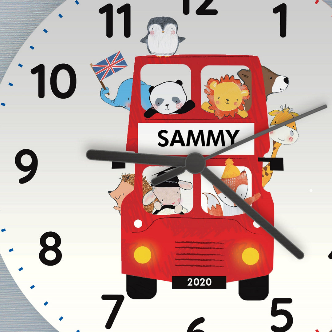Personalised London Animal Bus Wooden Clock Wall Clocks Mini Bee 