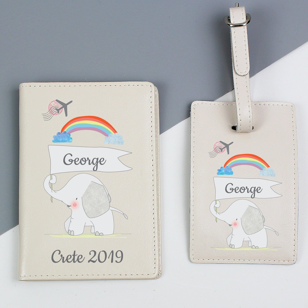 Personalised My 1st Cream Passport Holder &amp; Luggage Tag Set Luggage Tags Nestoro