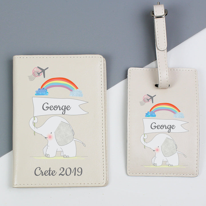 Personalised My 1st Cream Passport Holder &amp; Luggage Tag Set Luggage Tags Nestoro