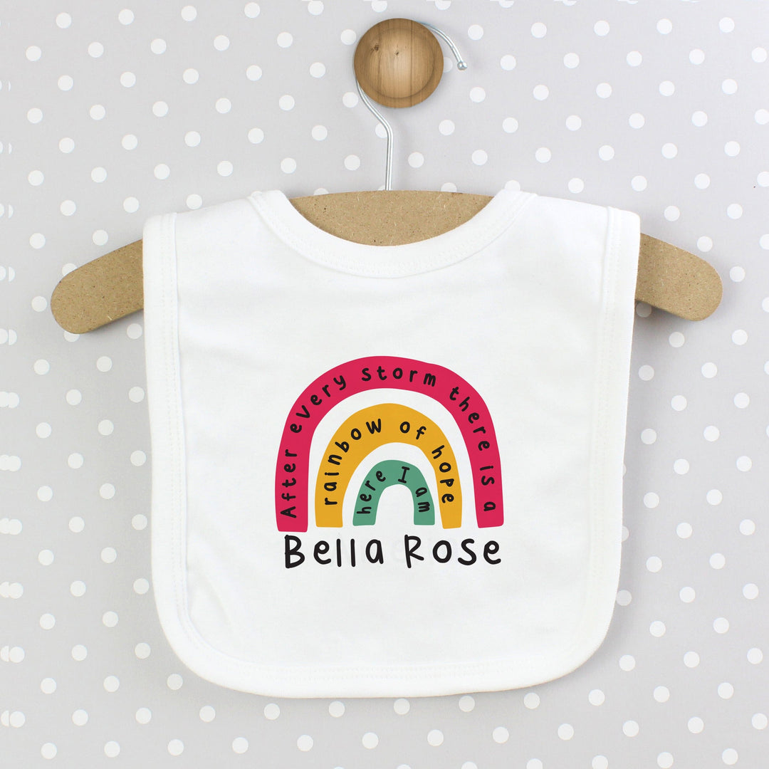 Personalised Rainbow Bib Bibs Mini Bee 