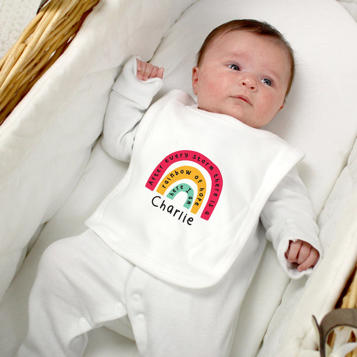Personalised Rainbow Bib Bibs Mini Bee 
