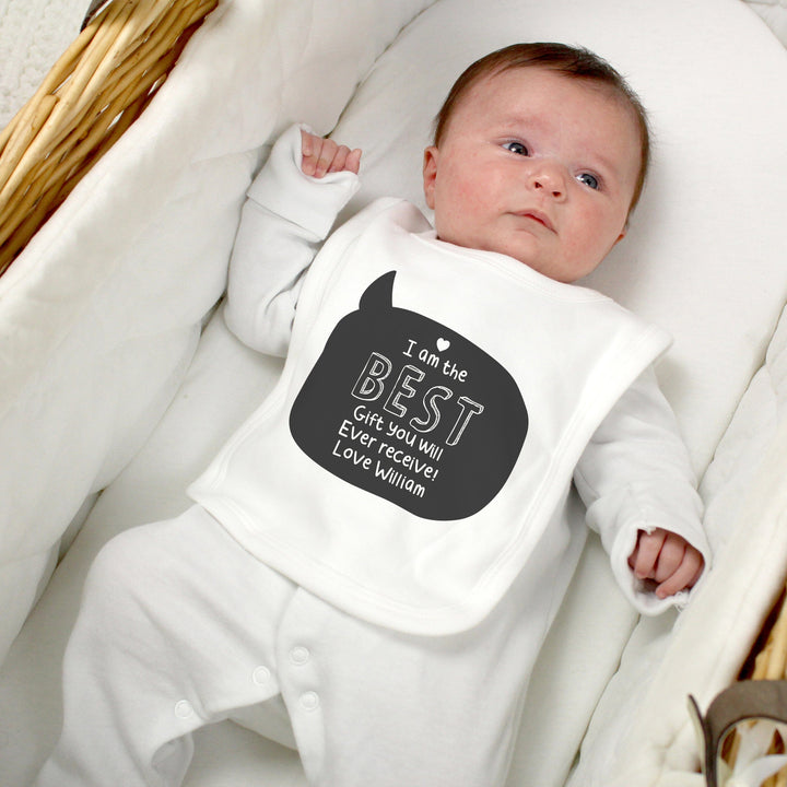 Personalised Speech Bubble Bib Bibs Mini Bee 