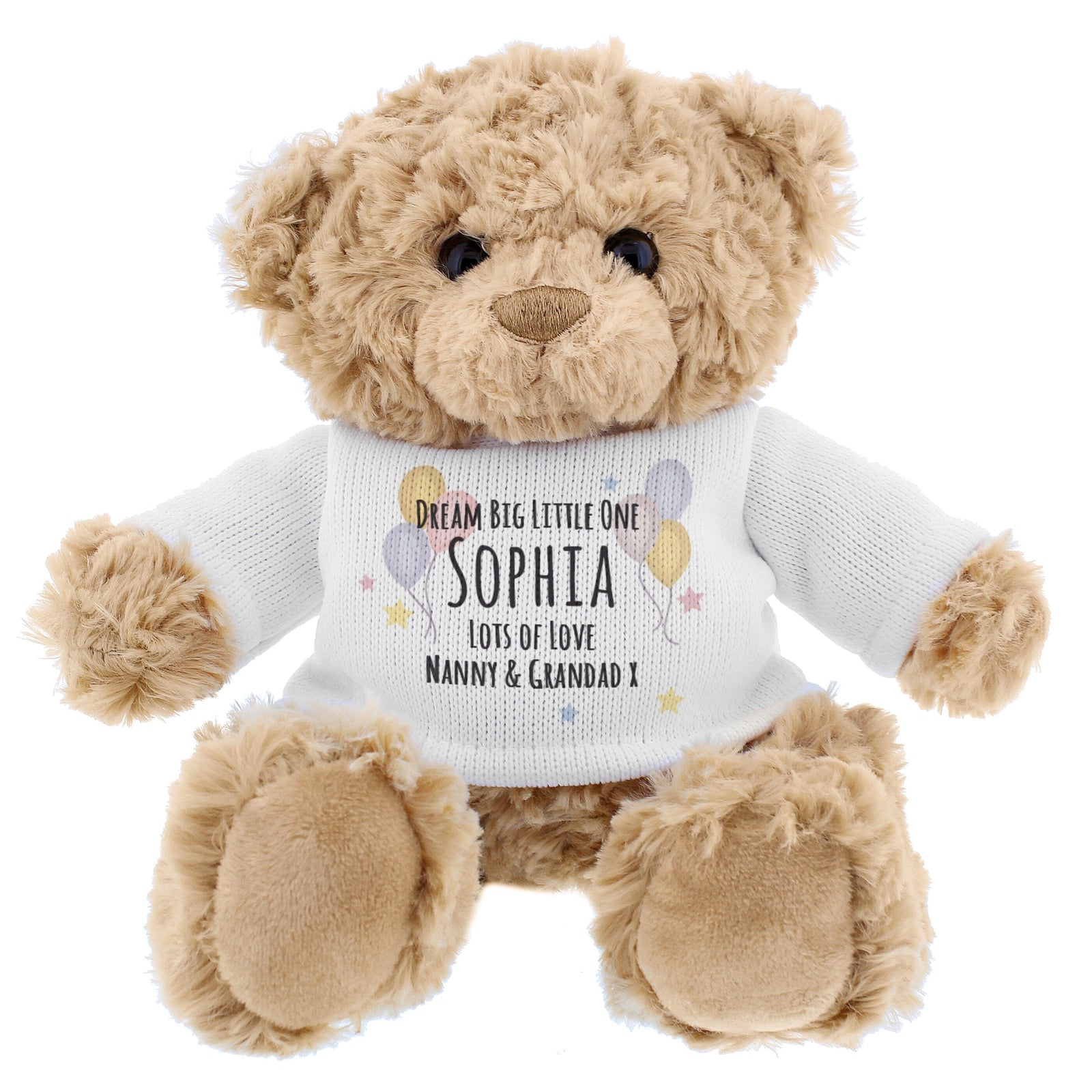 Personalised Teddy & Balloons Teddy Bear Baby Activity Toys Mini Bee 