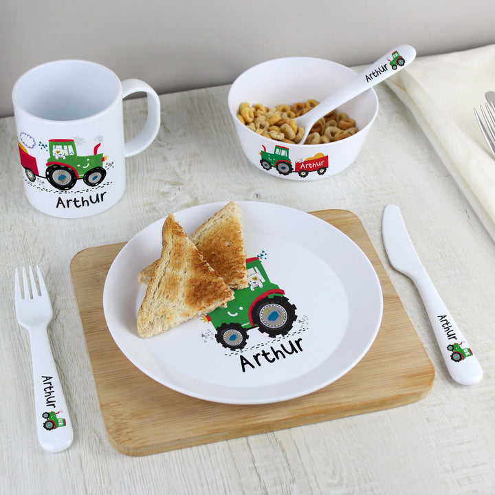 Personalised Tractor Plastic Plate Plates Mini Bee 