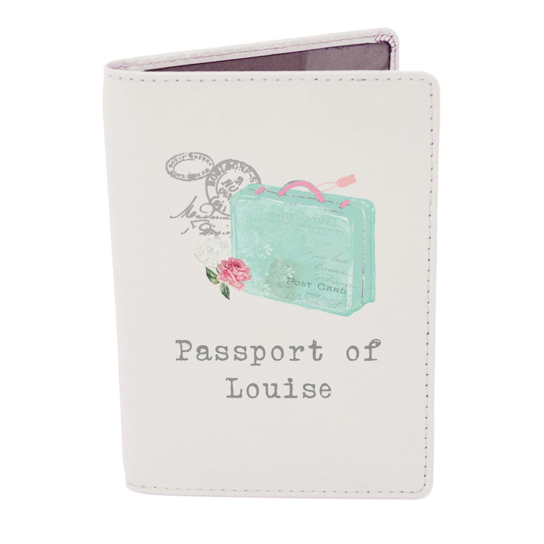 Personalised Vintage Pastel Travel Cream Passport Holder Luggage Tags Nestoro