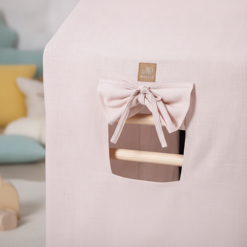 Close-up of the MeowBaby Large House and Ladder Climbing Set tent window detail