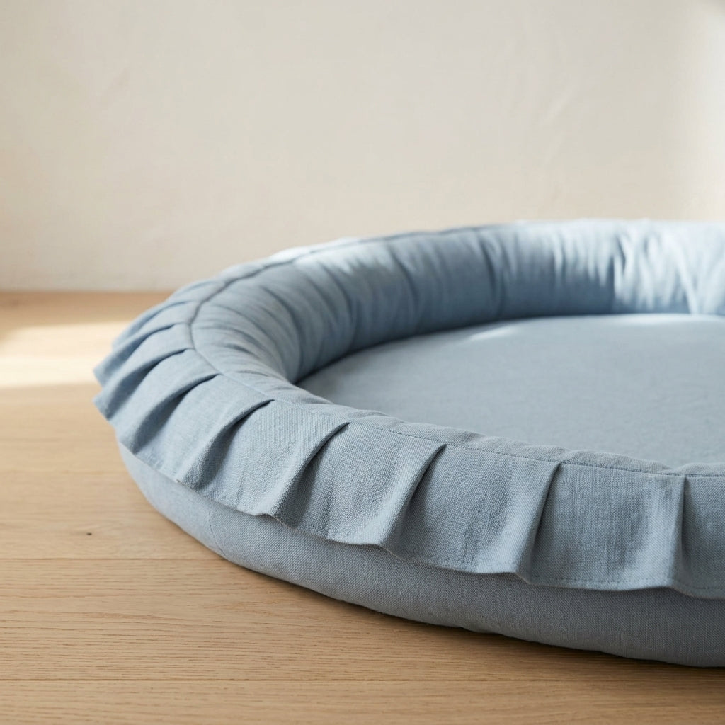 Monio for Kids Blue Cotton Padded Nest Playmat, lifestyle image