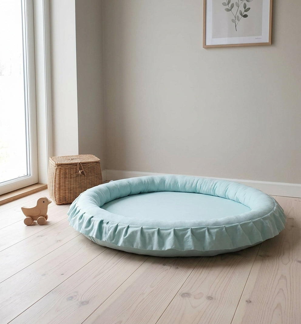 Monio for Kids Mint Cotton Padded Nest Playmat, lifestyle image