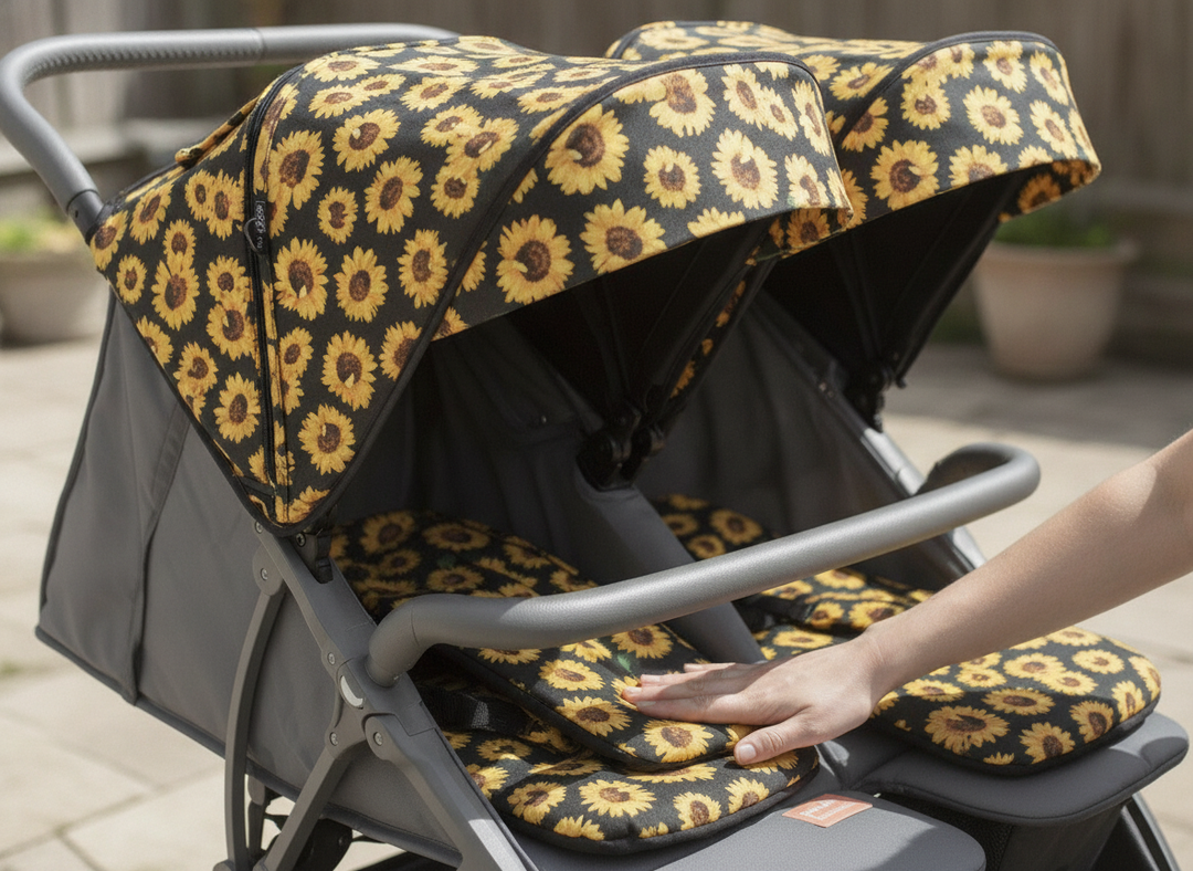Roma Gemini 2 Colour Pack in Sunflower fitted onto a pushchair seat unit