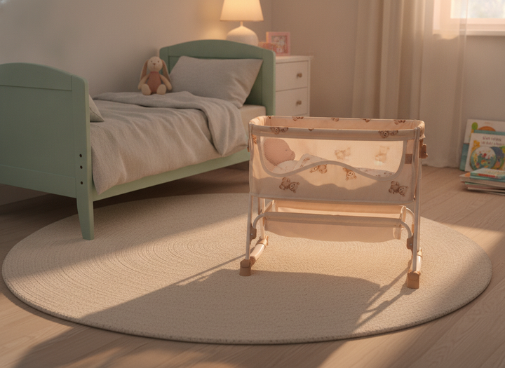 Roma Teddy Bedside Crib - lifestyle scene 1
