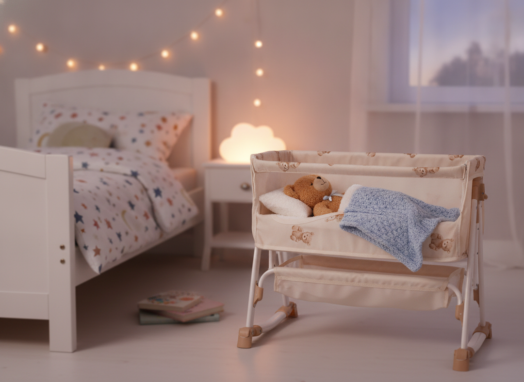 Roma Teddy Bedside Crib - lifestyle scene 2