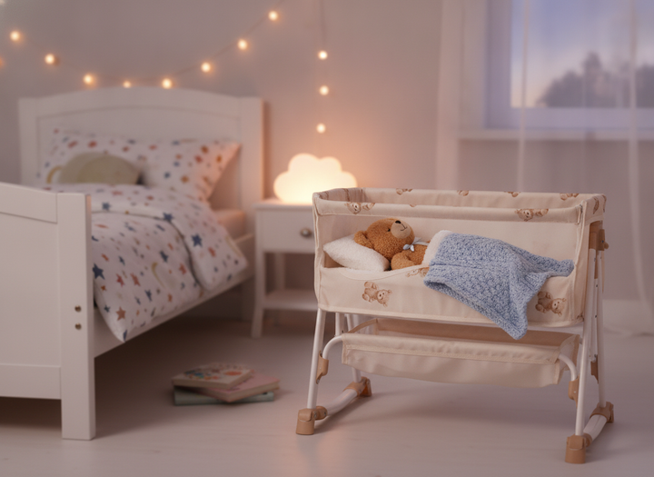 Roma Teddy Bedside Crib - lifestyle scene 2
