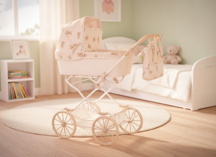 Roma Teddy Reborn Dolls Pram - lifestyle scene 1