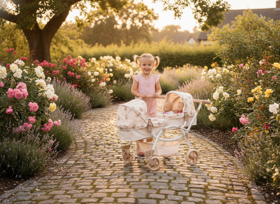 Roma Teddy Twin Dolls Pram - lifestyle scene 2
