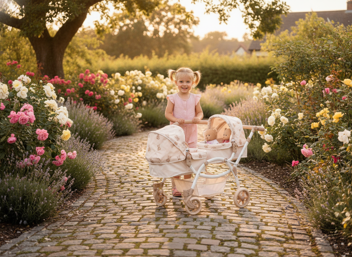 Roma Teddy Twin Dolls Pram - lifestyle scene 2
