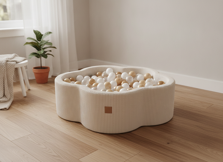 MeowBaby Vanila Aesthetic Flower ball pit in a lifestyle setting: A Petal Shape That Settles Into The Room