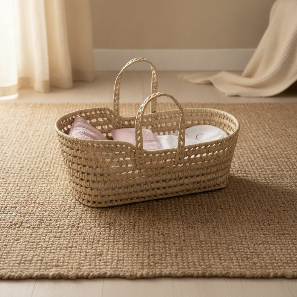 Ready for a nap - Antonio Juan Palm Moses Basket, Unicorn, for Dolls up to 42cm, Nestoro
