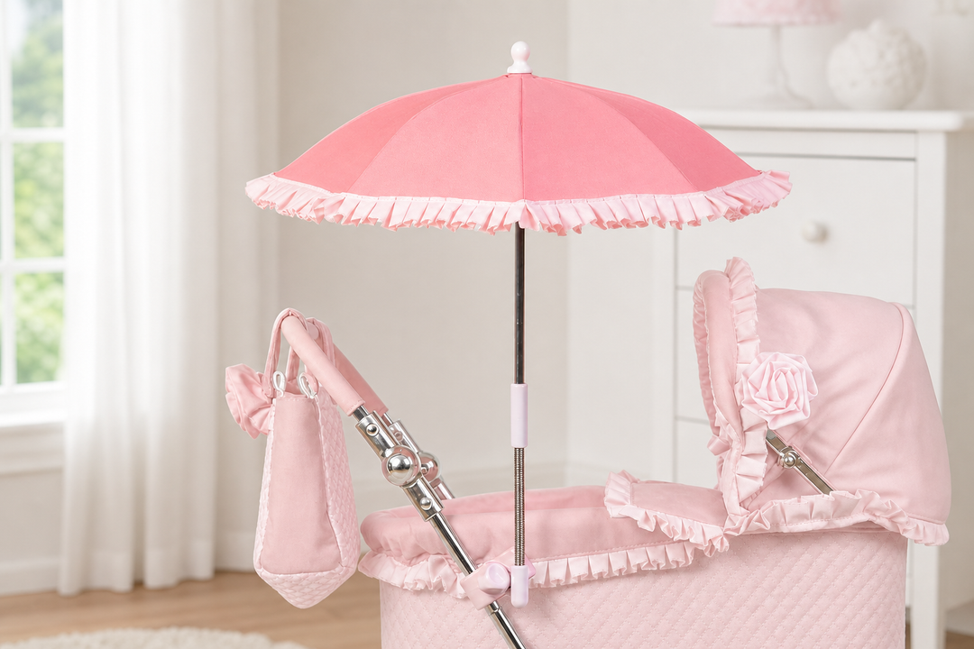 Roma Annie Dolls Pink Parasol shown in a natural lifestyle setting