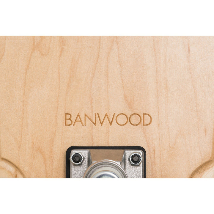 Deck engraving showing BANWOOD name and truck mounting point