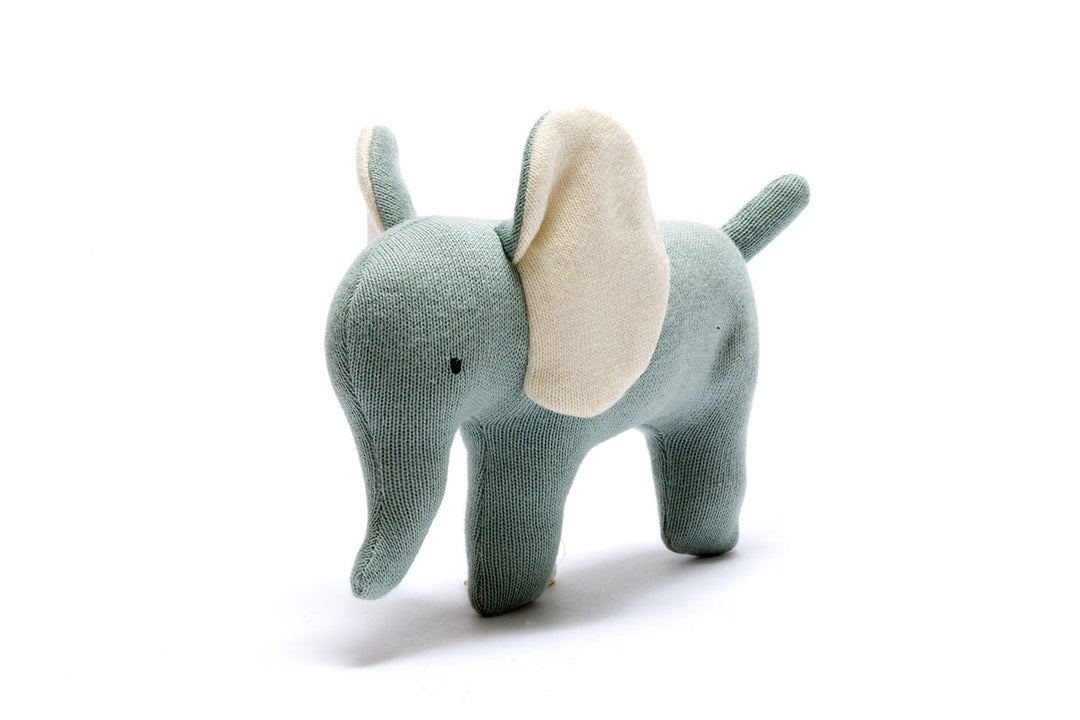 Small Organic Knitted Cotton Elephant Baby Activity Toys Best Years 